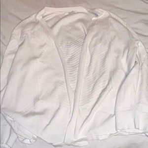 White cardigan sweater